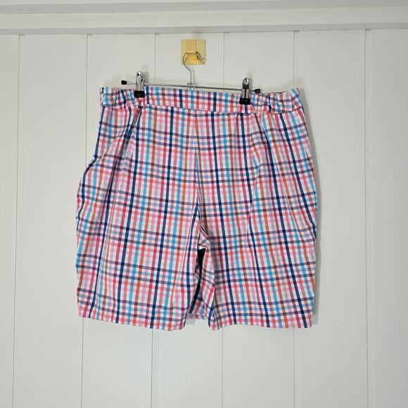 Talbots Check Plaid Skort Shorts Gingham Multi Color Stretch Size 14W - Picture 8 of 9